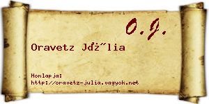 Oravetz Júlia névjegykártya